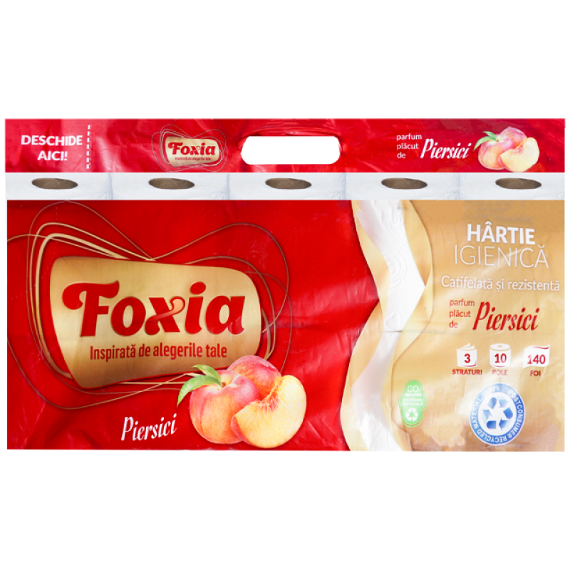 Hartie igienica 3 straturi Foxia piersica 10 role